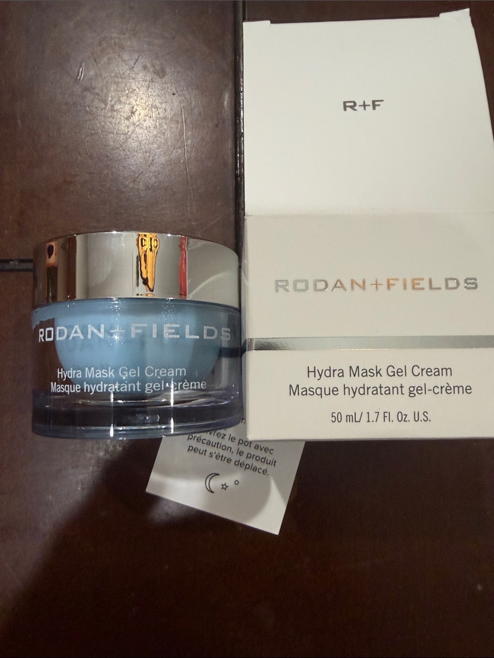 Rodan + Fields Hydra Mask Gel Cream - Light Blue & Silver Jar